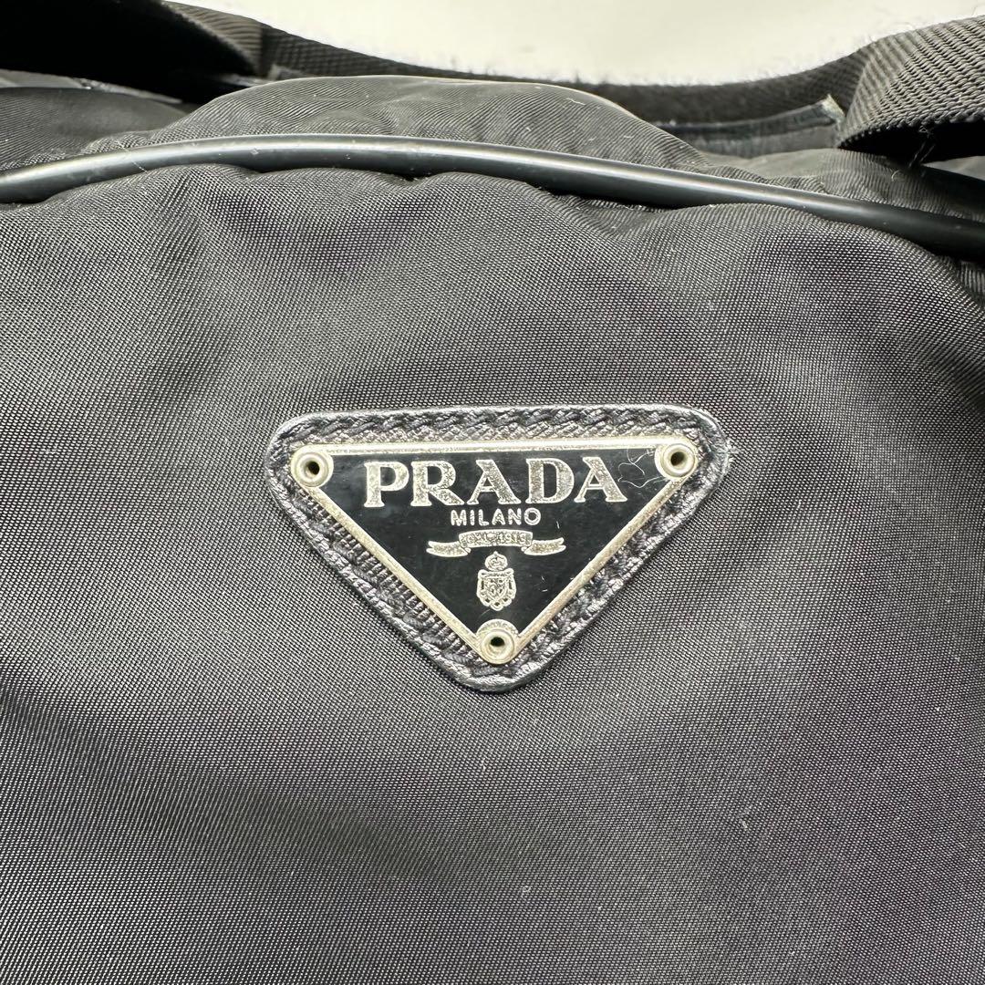 【美品】 プラダ ボストンバッグ ナイロン サフィアーノ ギャランティ付き