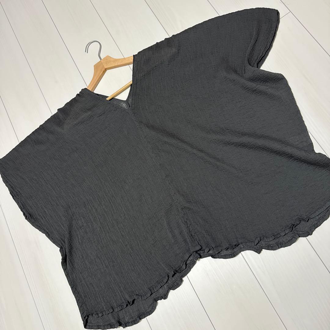me イッセイミヤケ チュニック フリル裾 グレー フリーサイズ
