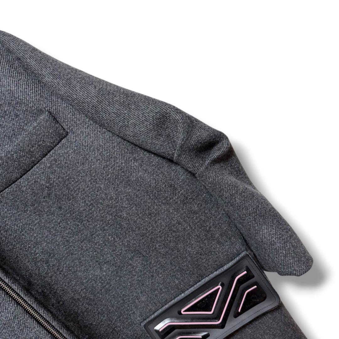 未使用に近い PRADA 贅沢三角ロゴプレート オーバーサイズ ウールコート