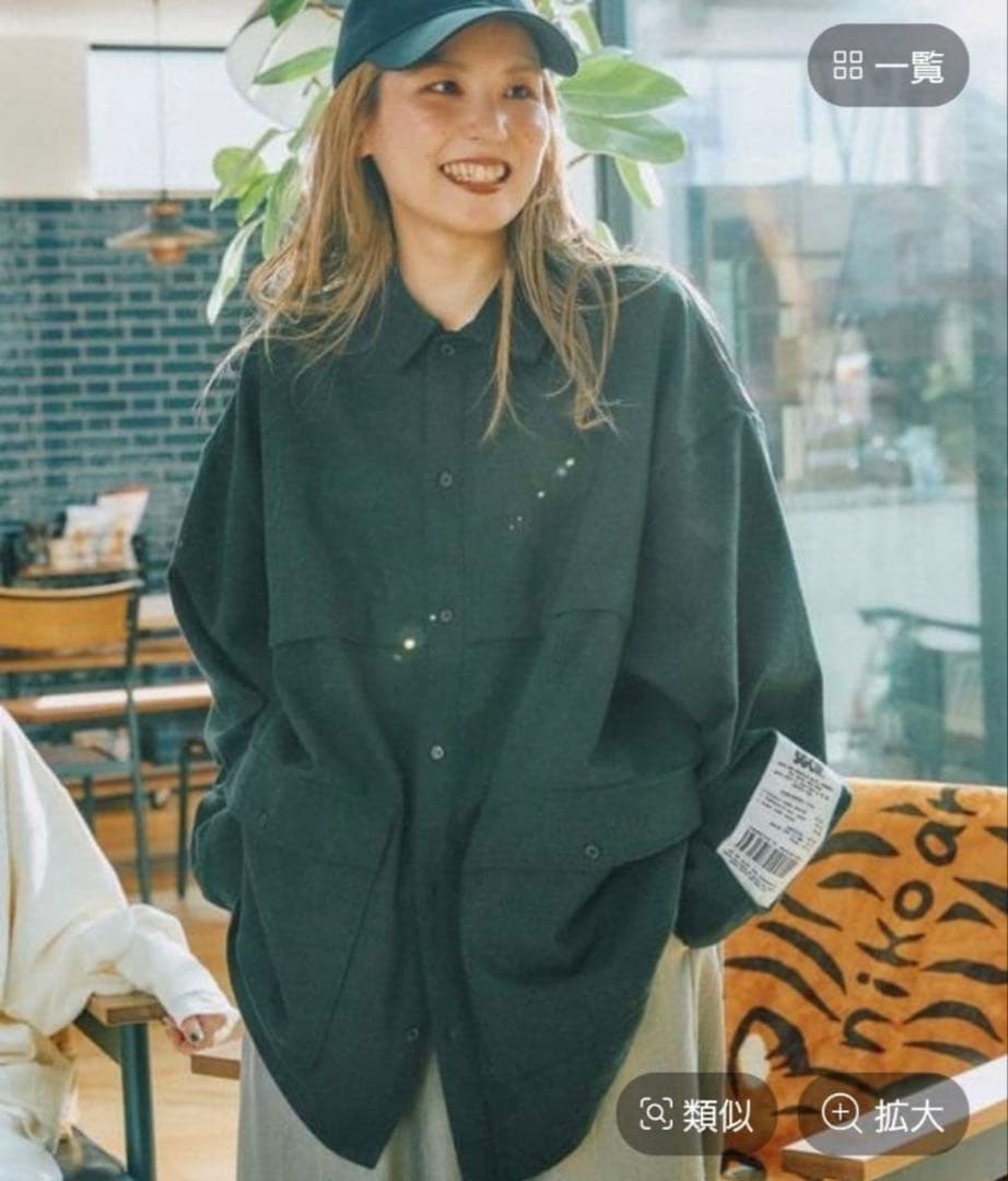 新品 ニコアンド［Make stuff'25］てぃら バック切り替えシャツ