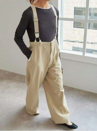 spickandspanサスペンダー付きワークパンツ36