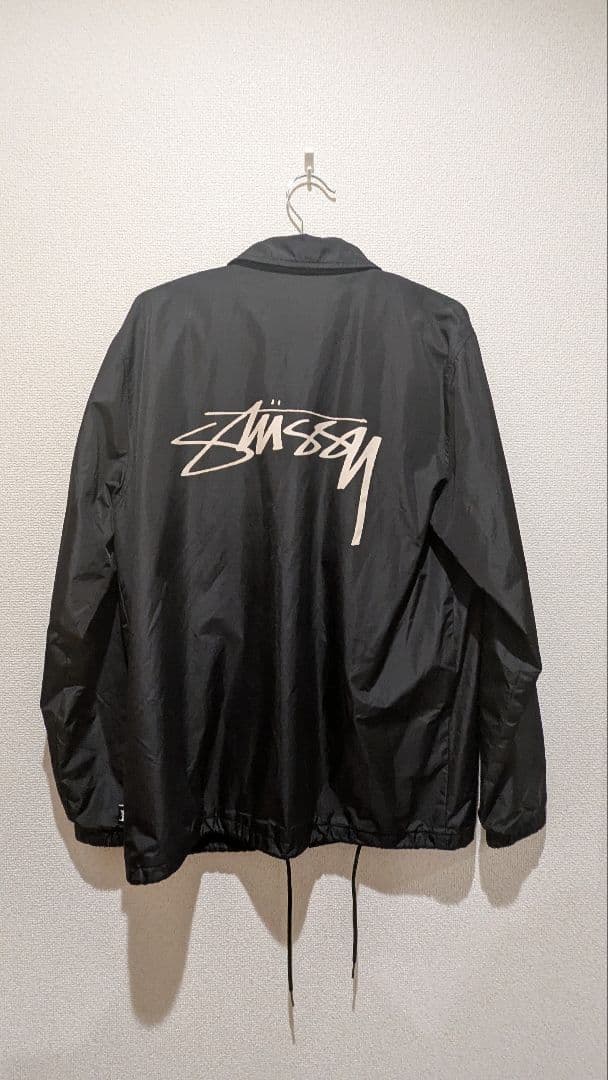 【美品:希少サイズ】Stussy ブラック ナイロンジャケット S