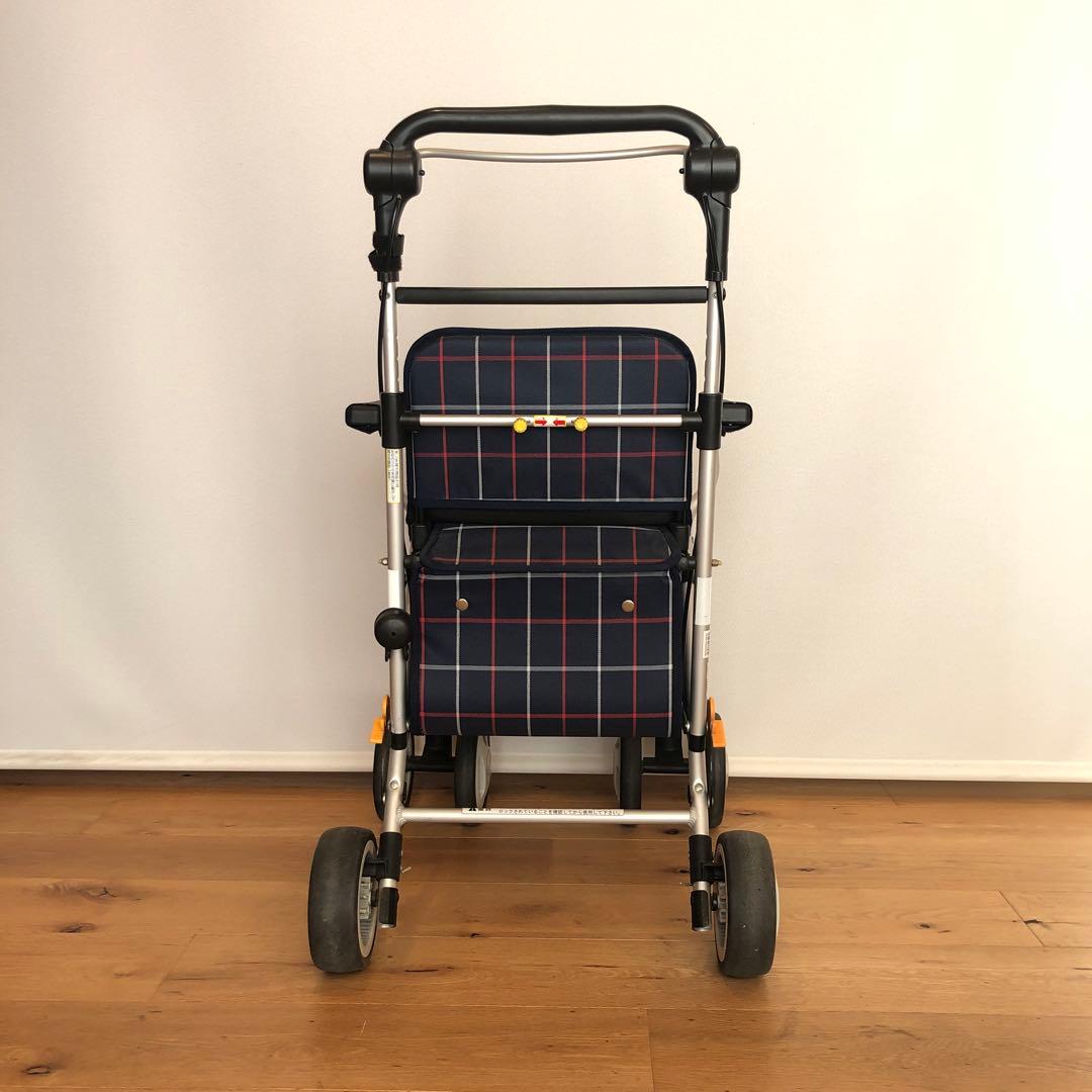 大幅値下げ　幸和製作所　シルバーカー　テイコブ　格子柄　紺色　中古品