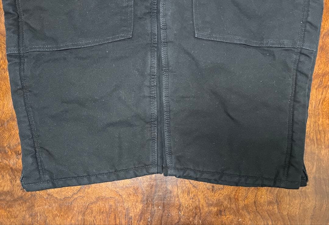 2002年 USA製 カーハート ダック ダブルニー オーバーオール ブラック