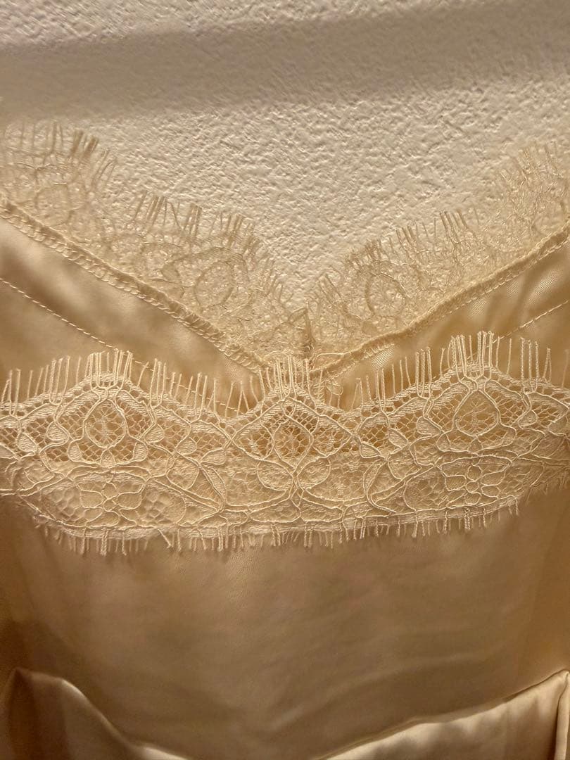 【完売 新品】Loungedressラウンジドレス　レースキャミ ホワイト