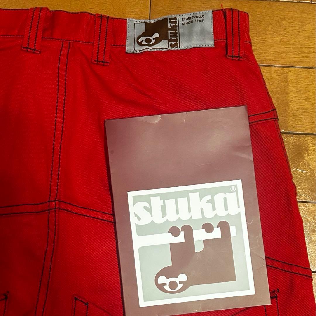 90s Stuka baggy shorts rave pants sk8赤