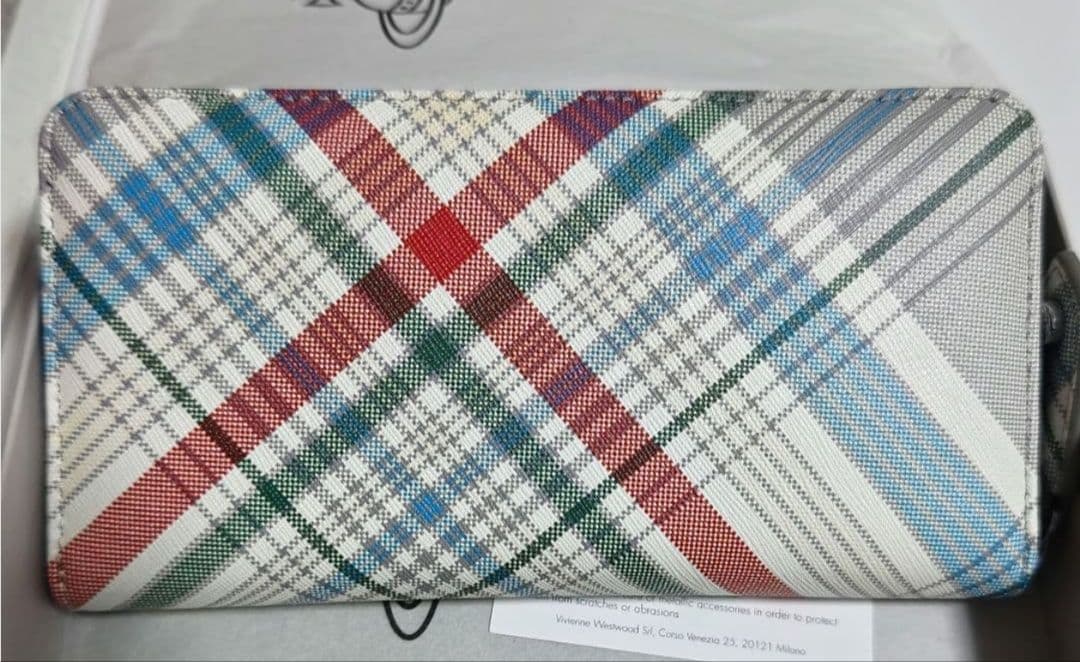 VivienneWestwood　長財布　ラウンドファスナー　マドラスチェック