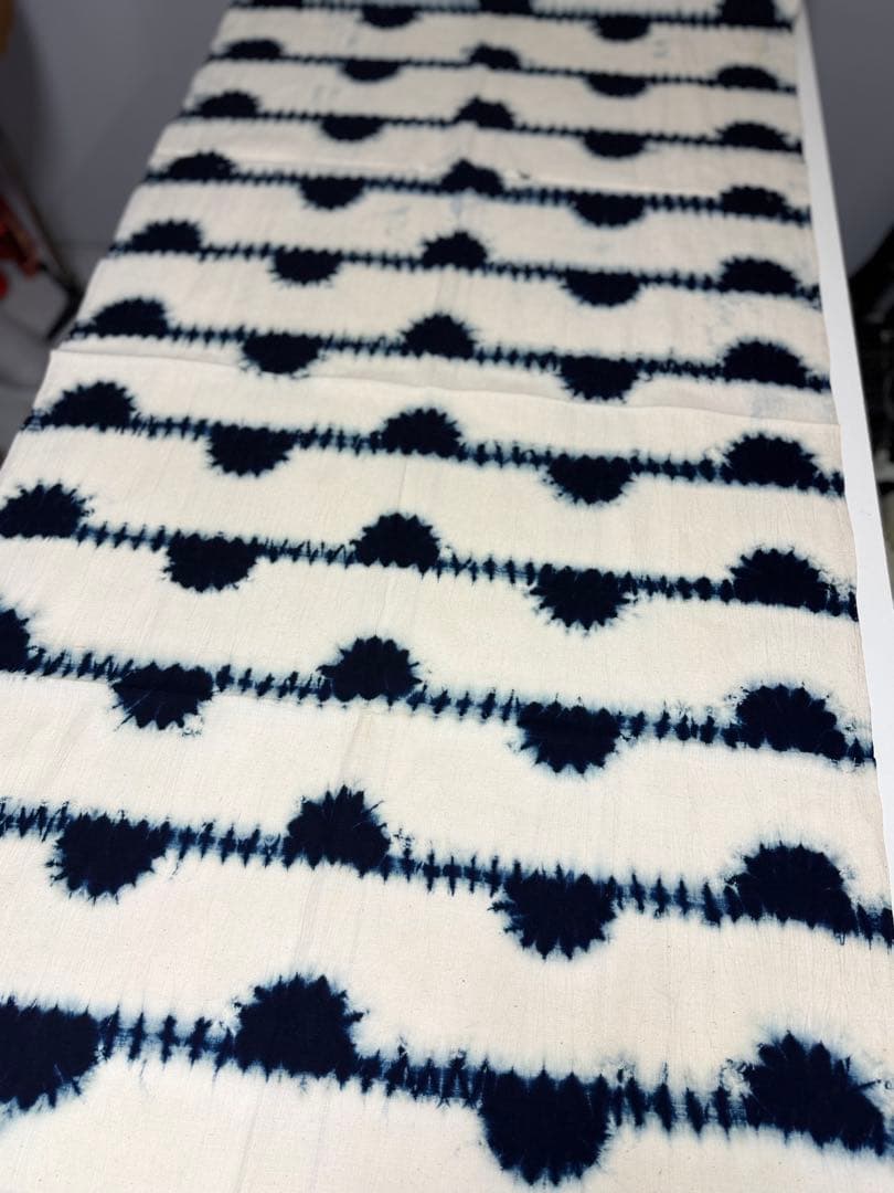 N5「片野絞り」民藝 藍染絞り職人 片野かほり 藍染絞り布 国展 出品作品