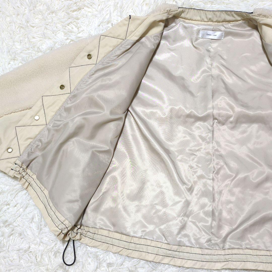 美品 エイミーロウ Eimee Law バックフリルボアブルゾン 38(M)