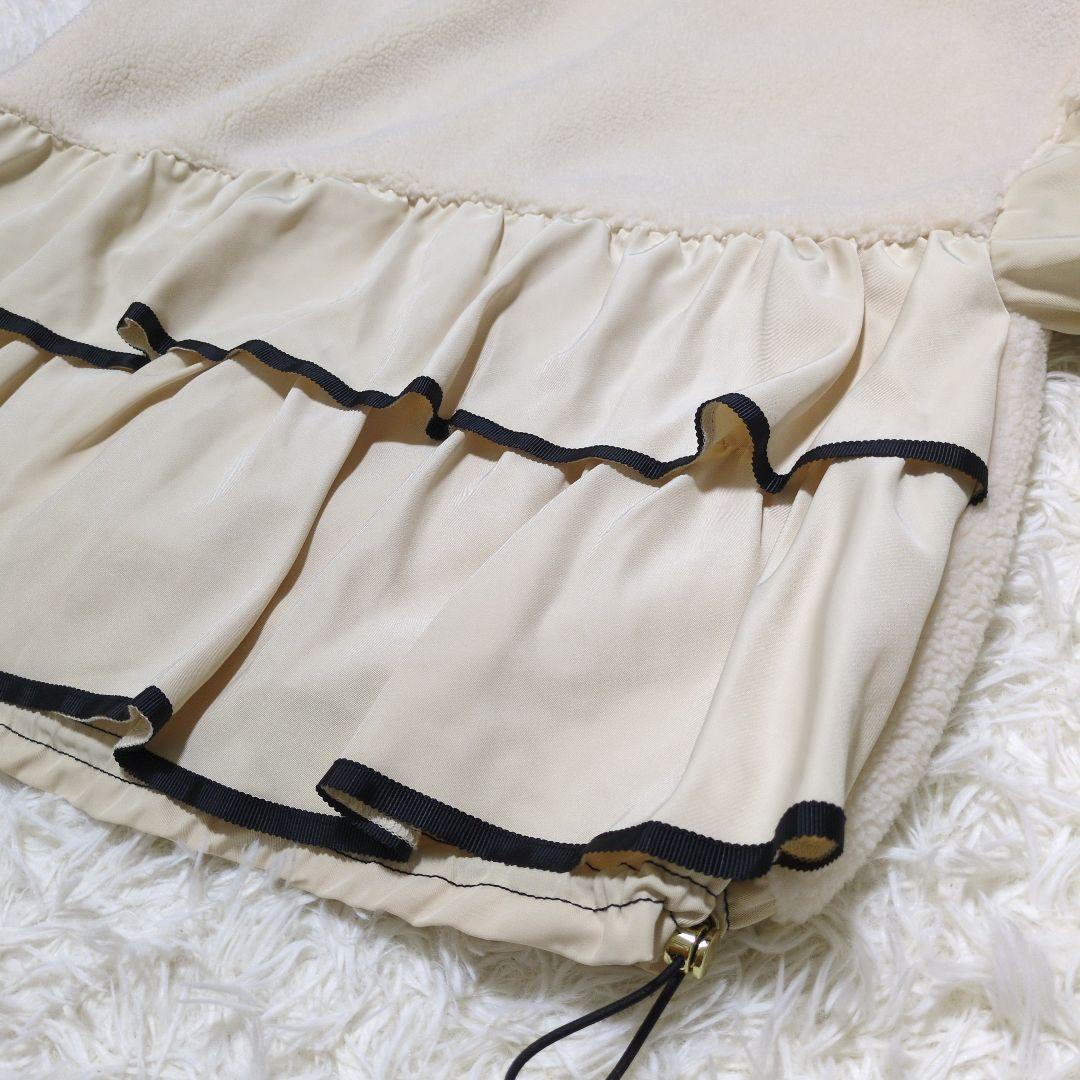 美品 エイミーロウ Eimee Law バックフリルボアブルゾン 38(M)