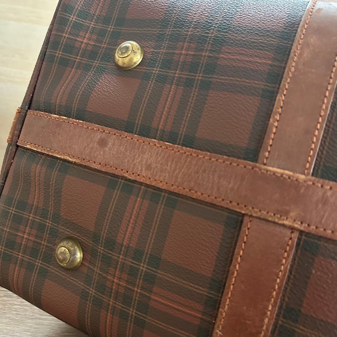 ポロラルフローレン ボストンバッグ タータンチェック 2way ブラウン