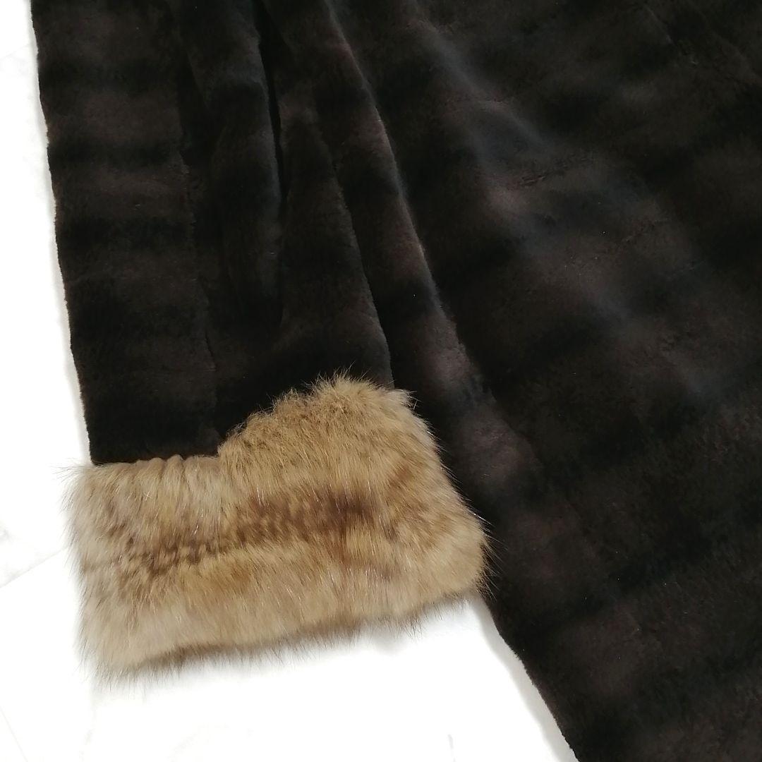 ゴールデンセーブル × シェアード　毛皮 ロングコート　リバーシブル　ファー