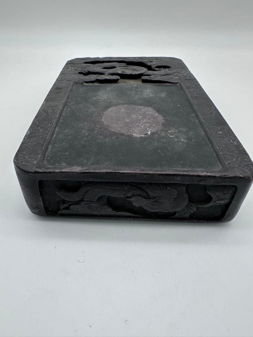 中国硯　特大　彫刻　中国美術　骨董品　アンティーク　書道　硯
