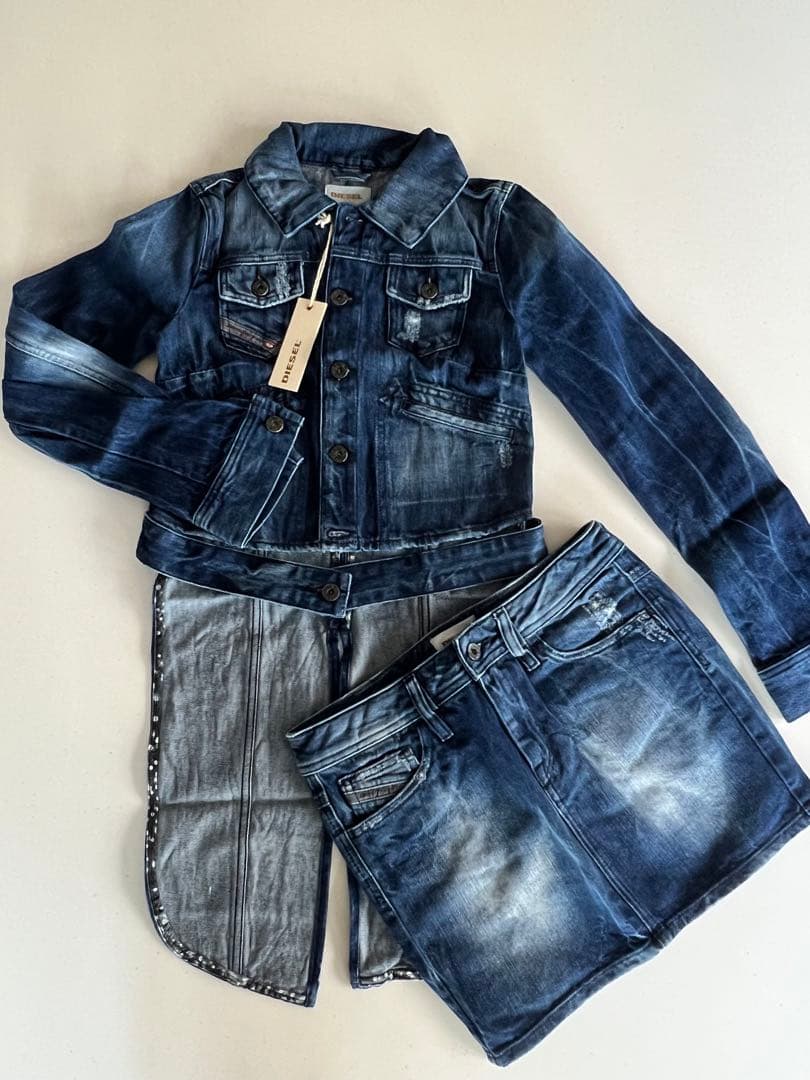 DIESEL レディース　デニムジャケット　デニムスカート　セットアップ