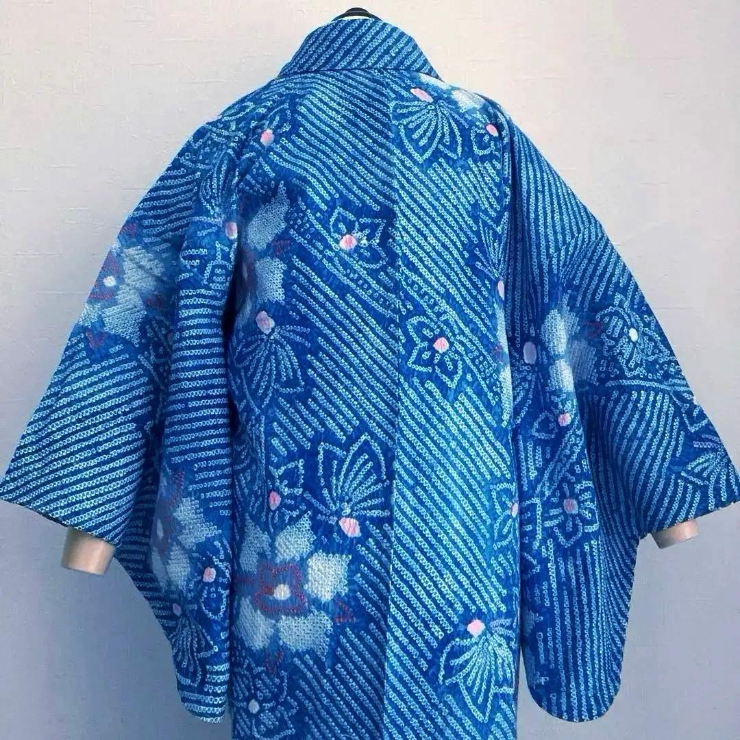 有松絞り　浴衣　鳴海絞り　未使用しつけ糸付　159cm 絞り浴衣　No.200