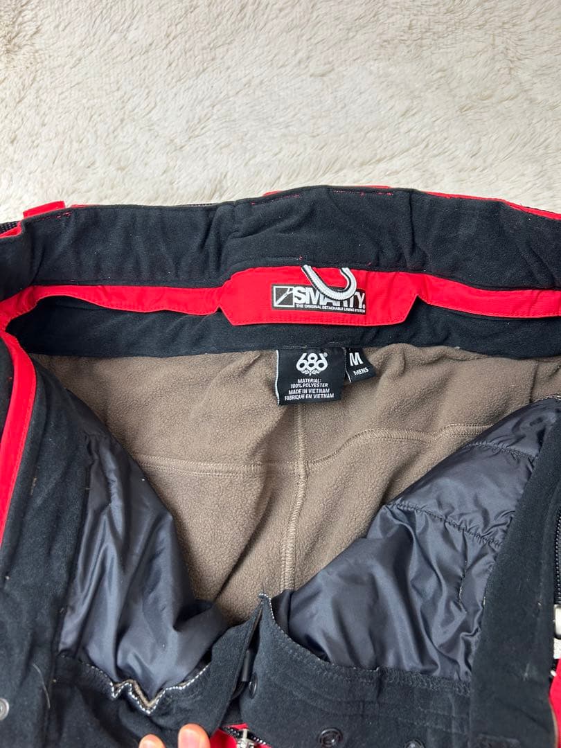 686 six eight six スノーボードウエア パンツ M 赤　スノボ