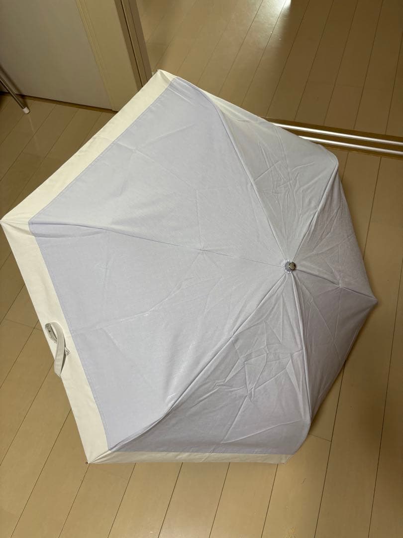 COKAGE 晴雨兼用折りたたみ傘　ブルーxホワイト 3段折りたたみ日傘
