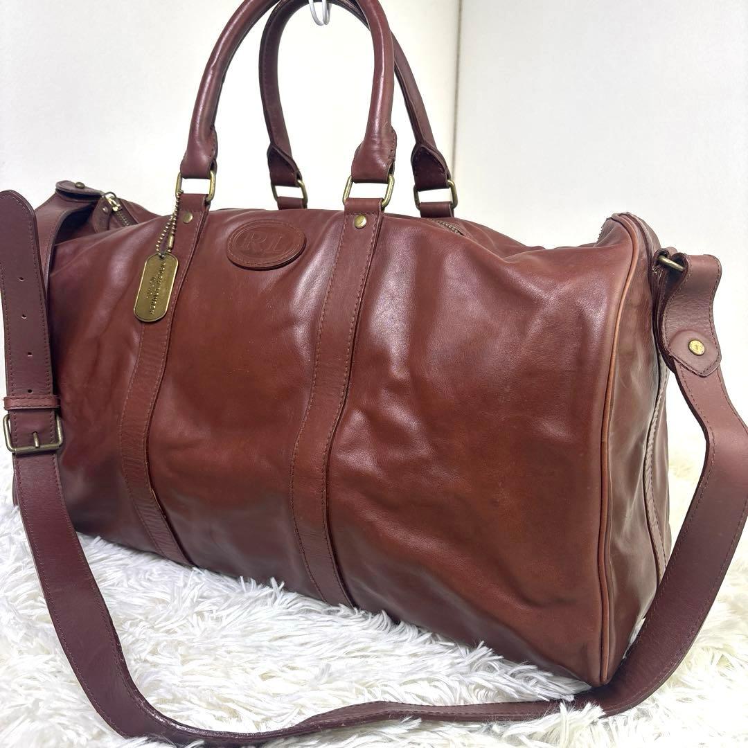 [希少] ラルフローレン　レザーボストンバッグ　2way 大容量　U.S.A