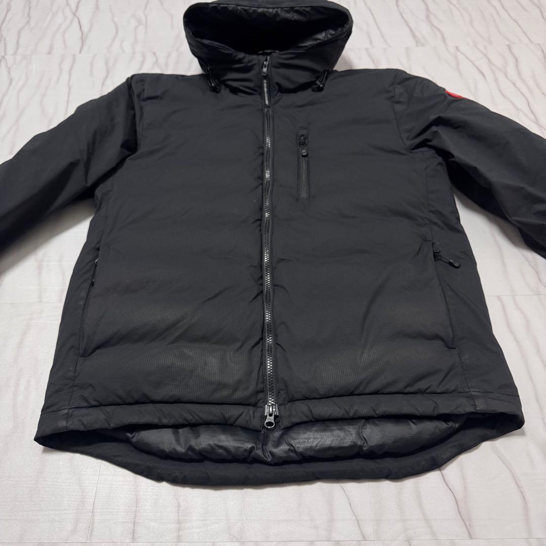 XL相当✨ カナダグース ロッジ フーディ ライトダウンジャケット 黒 フード