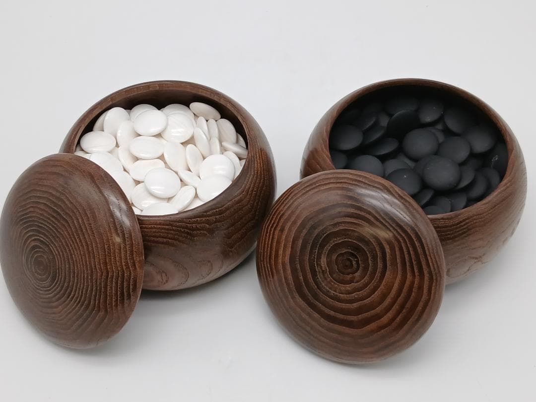 生駒碁盤 ＋ はまぐり碁石　セット　厚み18㎝　囲碁