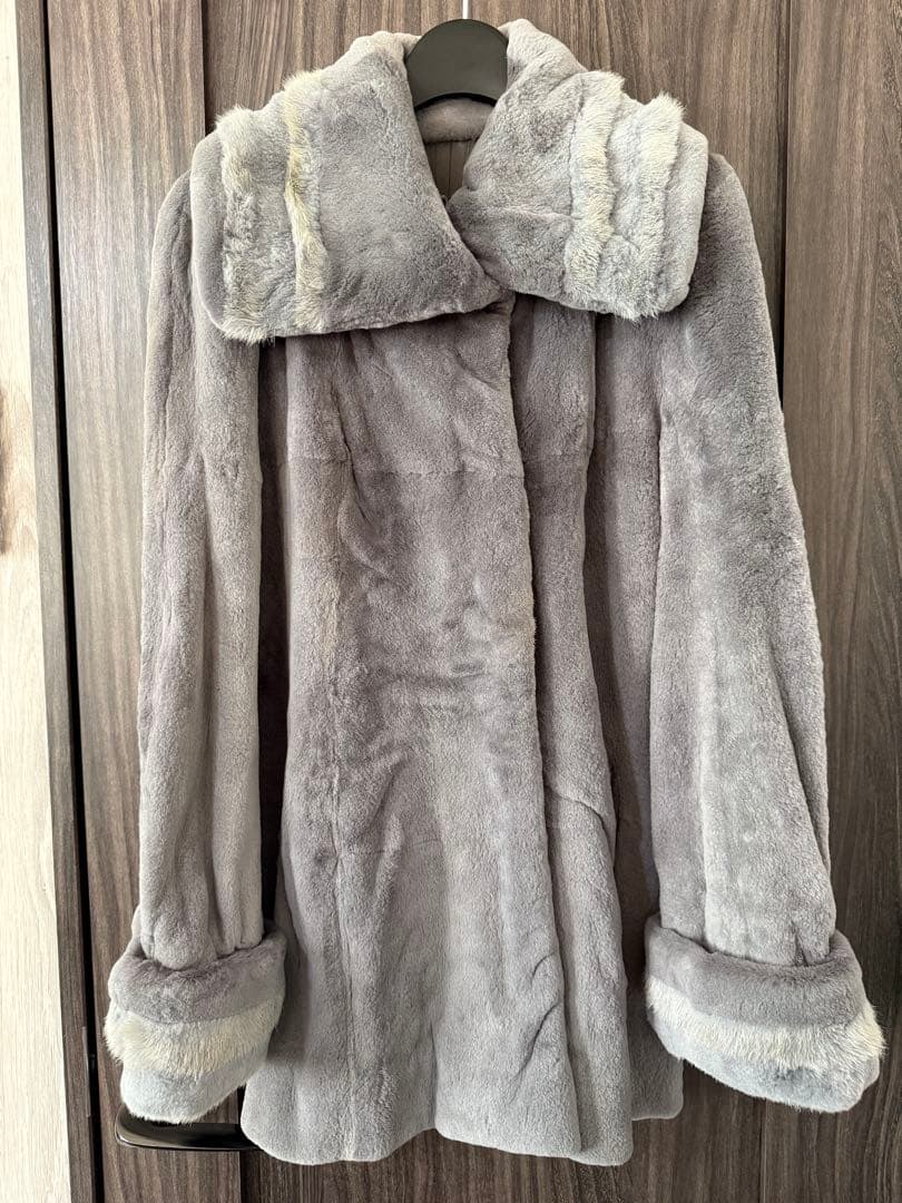 ロエベ ミンクコート グレー 正規品 高級毛皮 美品