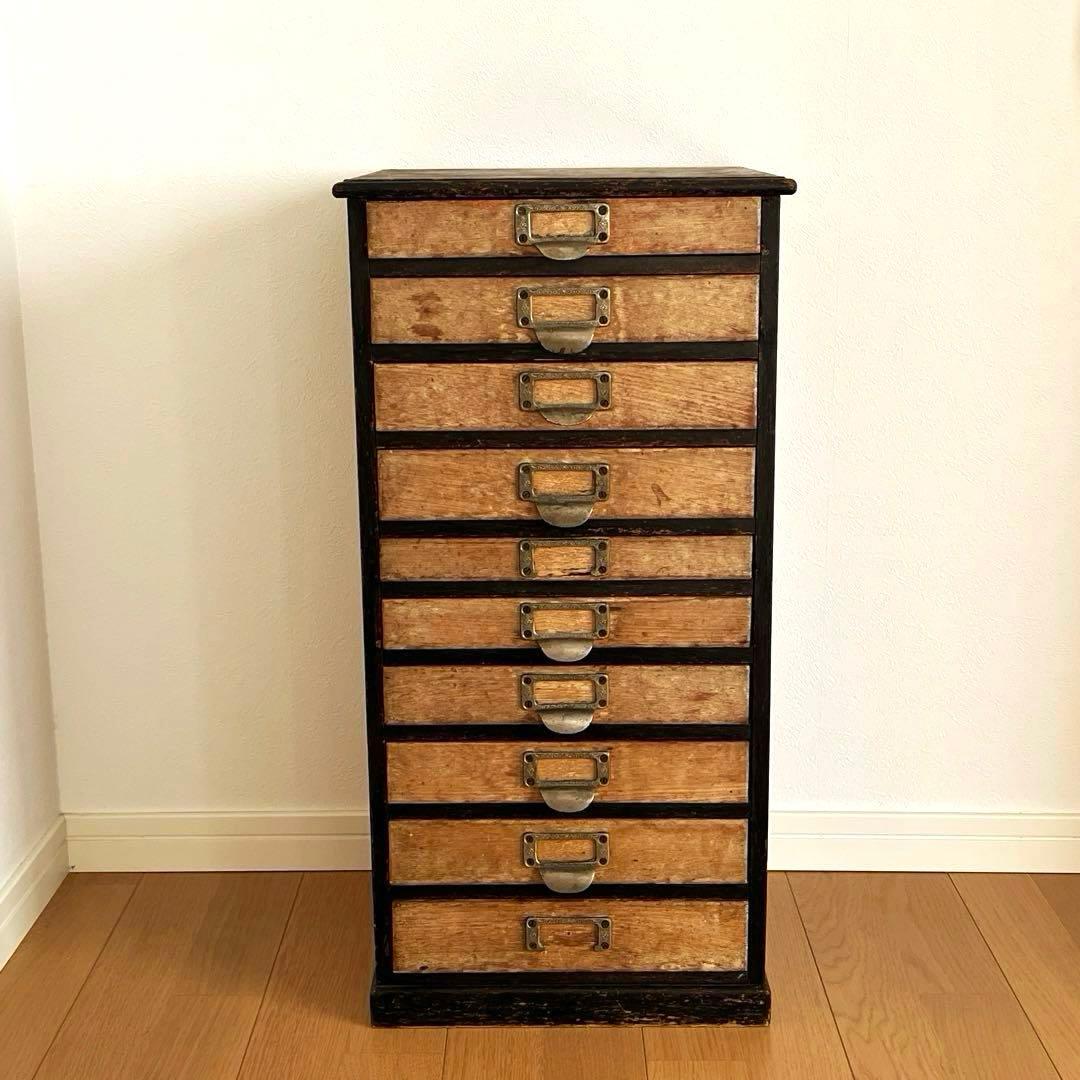 古道具　小引き出し　10杯　木製　小物入れ アンティーク