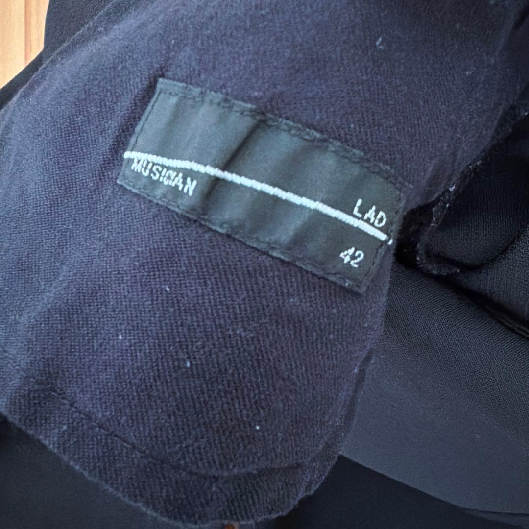 LAD MUSICIAN 黒スラックス ゴムウエスト ドローストリング付き