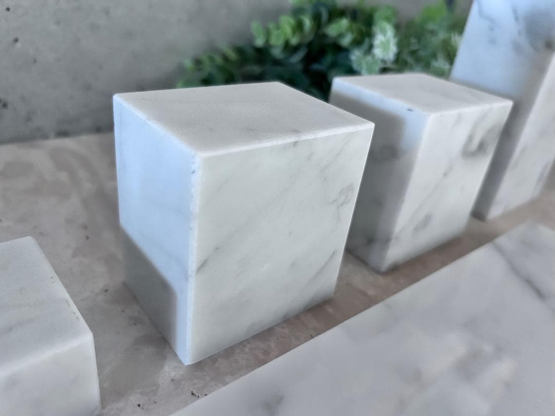 【この】天然白大理石ブロック・プレート●6点セット●巾木2枚●送料無料