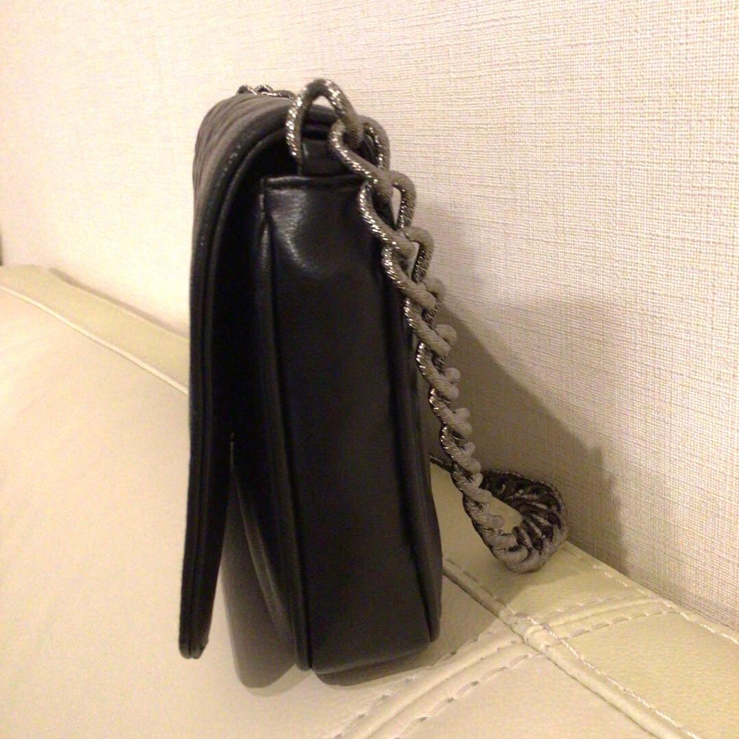 シャネル　カメリア　パーティーバッグ　チェーンウォレット　黒　アクセサリーポーチ