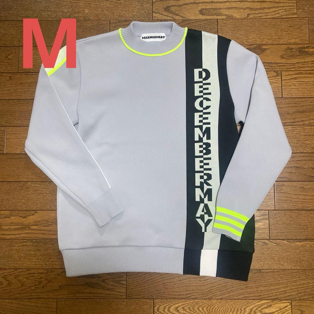 DECEMBERAY ストライプニットセーター　グレーメンズM