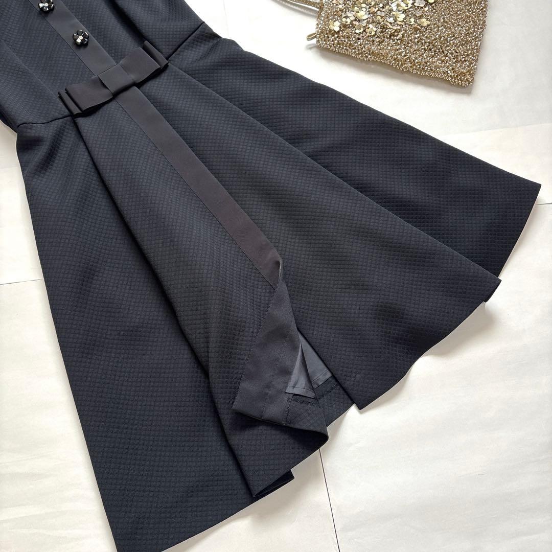 新品 M'S GRACY 2025春 花ボタン付き正統派ワンピース ブラック36