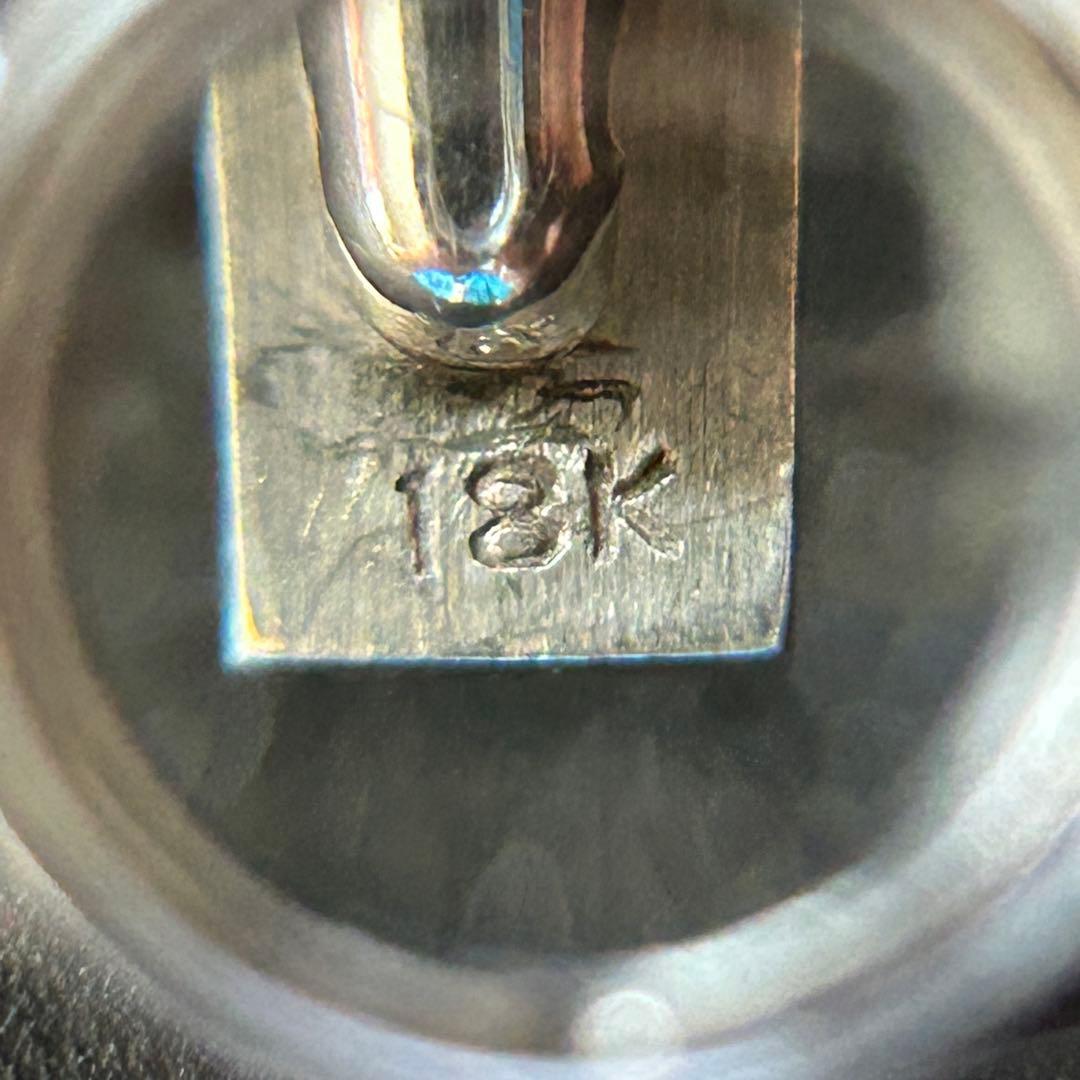 1015サトゥルヌスさん 18K刻印　シルバーに天然石オパール　ネクタイピン・タ