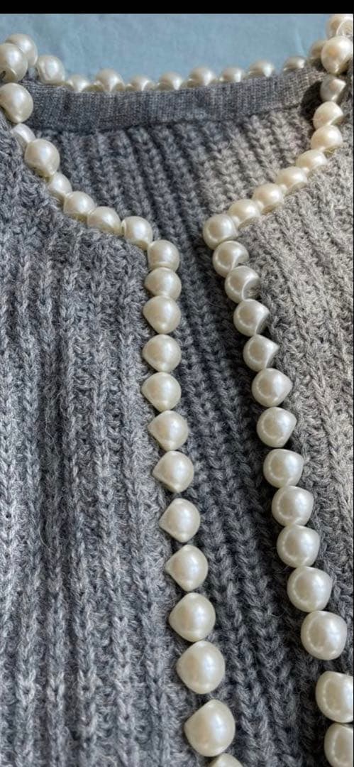 MADISONBLUE パール ダメージカーディガン