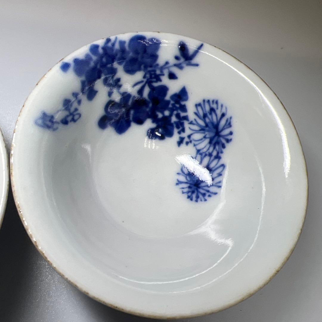 専用　楽亭造　染付煎茶碗5客　口径約6.7㎝　東Y8-0109☆2Fトカサ