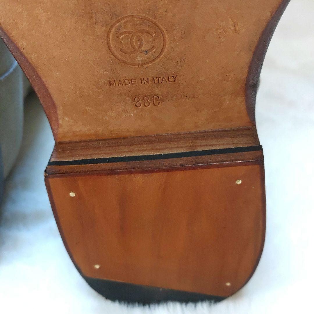 ITALY美品！CHANEL スエードレザーブーツ ベージュ38Cシャネル