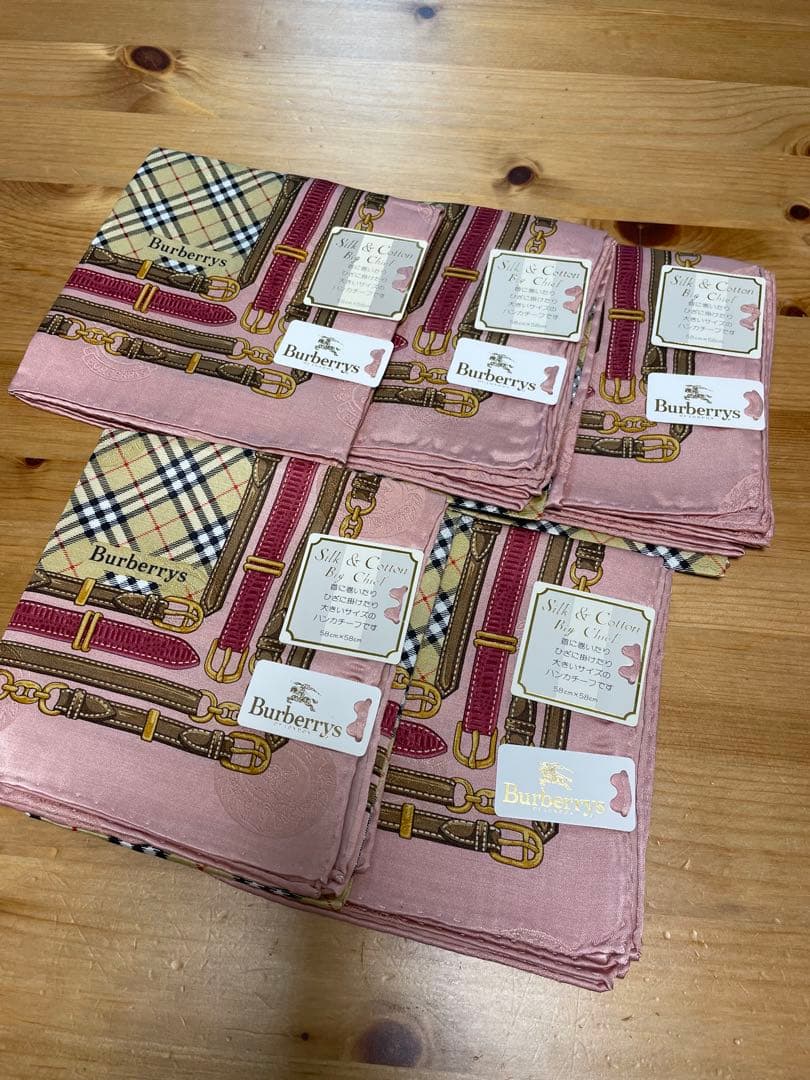 s*y様 Burberrys ピンク チェック柄 ハンカチ 5枚セット