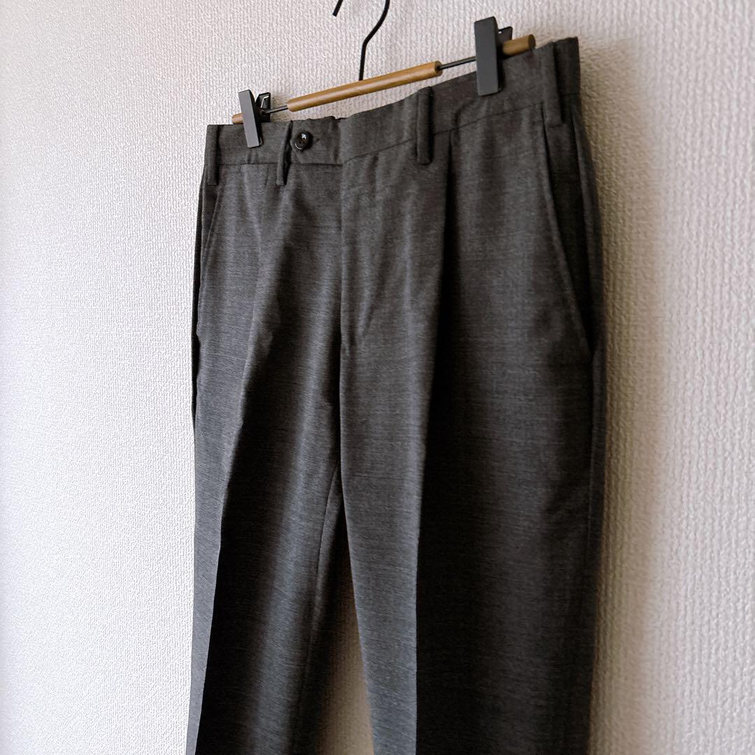 【ジェルマーノ】イタリア製 スラックス テーパードパンツ 46 グレー メンズ