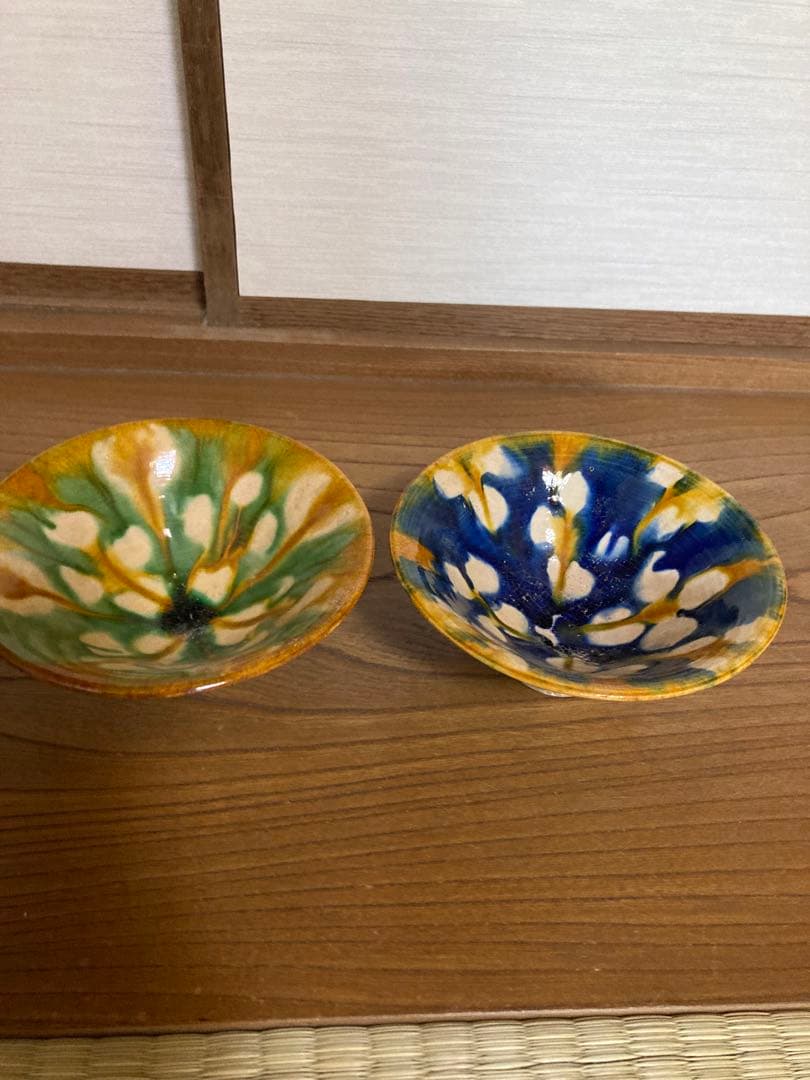 ひ　中国美術　唐三彩　茶碗二個