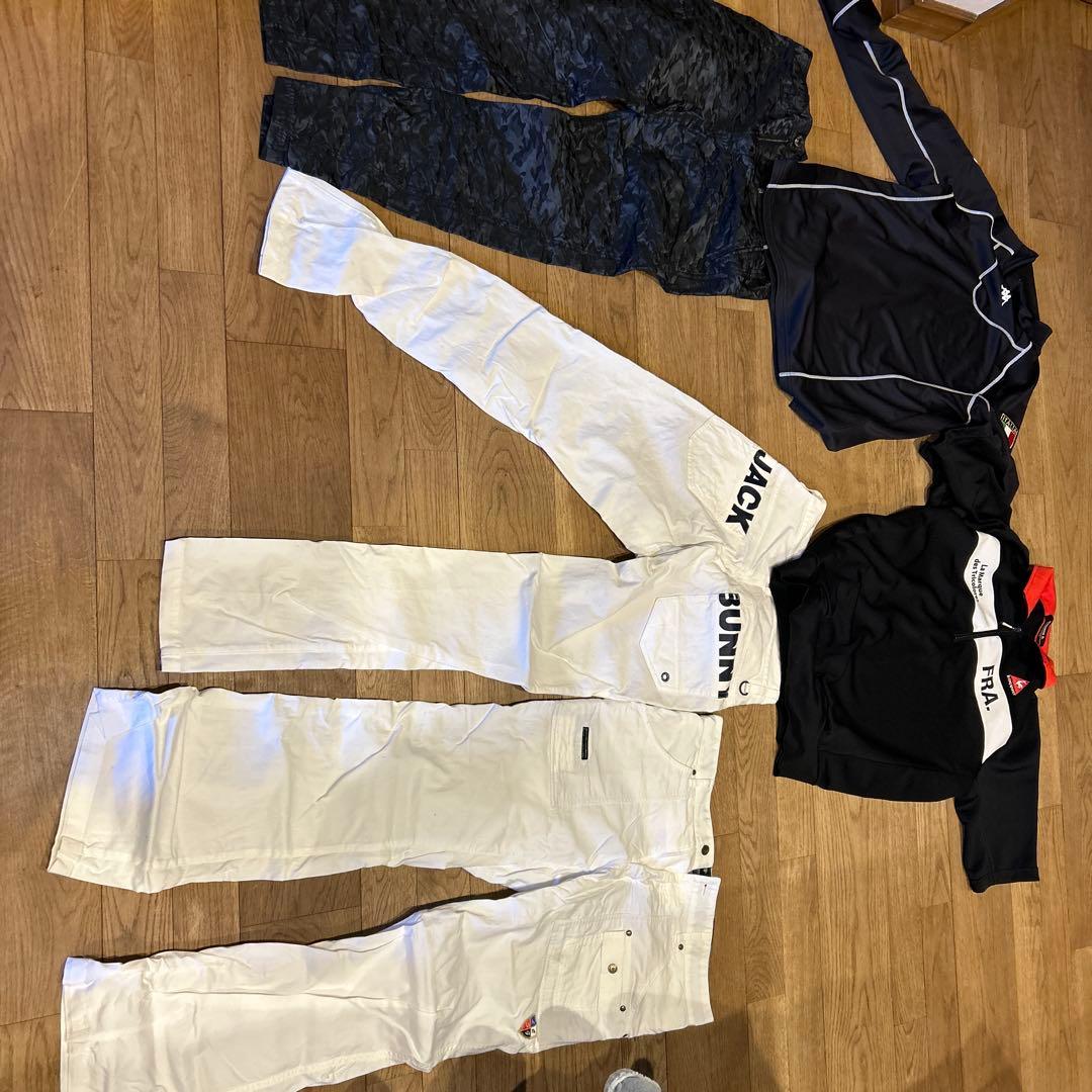 バラバラ、メンズゴルフウェアセット（ホワイト/ブラック/ネイビー）