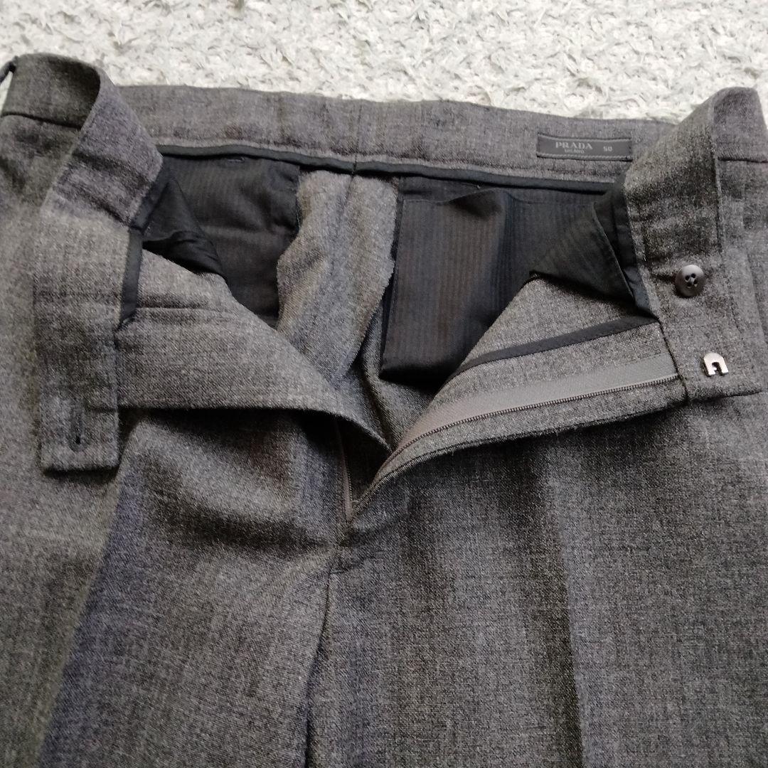 プラダ【美品】スラックス　極上ウール　50サイズ　PRADA　グレー系
