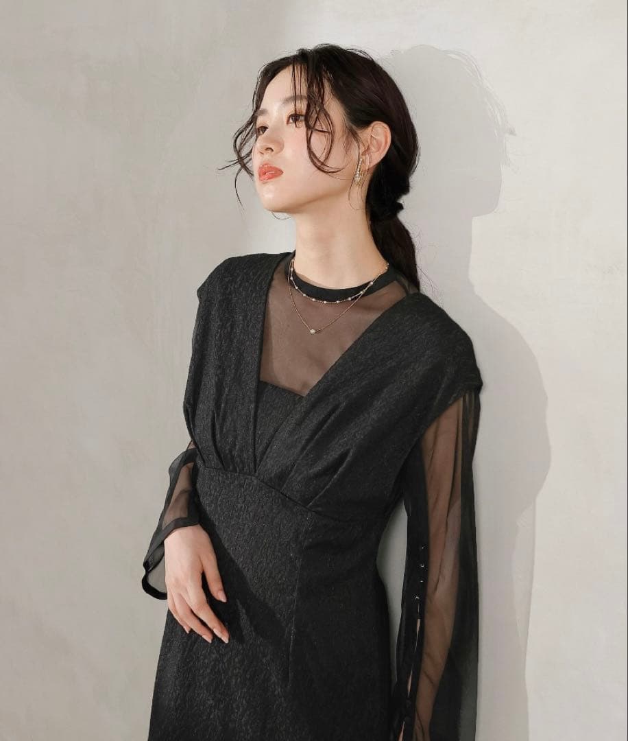 kana ジャガード ワンピース チュール トップス セット パーティー ドレス