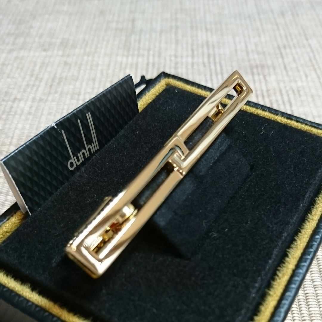 廃盤】dunhill 未使用 ダンヒル エイト ゴールドカラー タイバー 箱付き