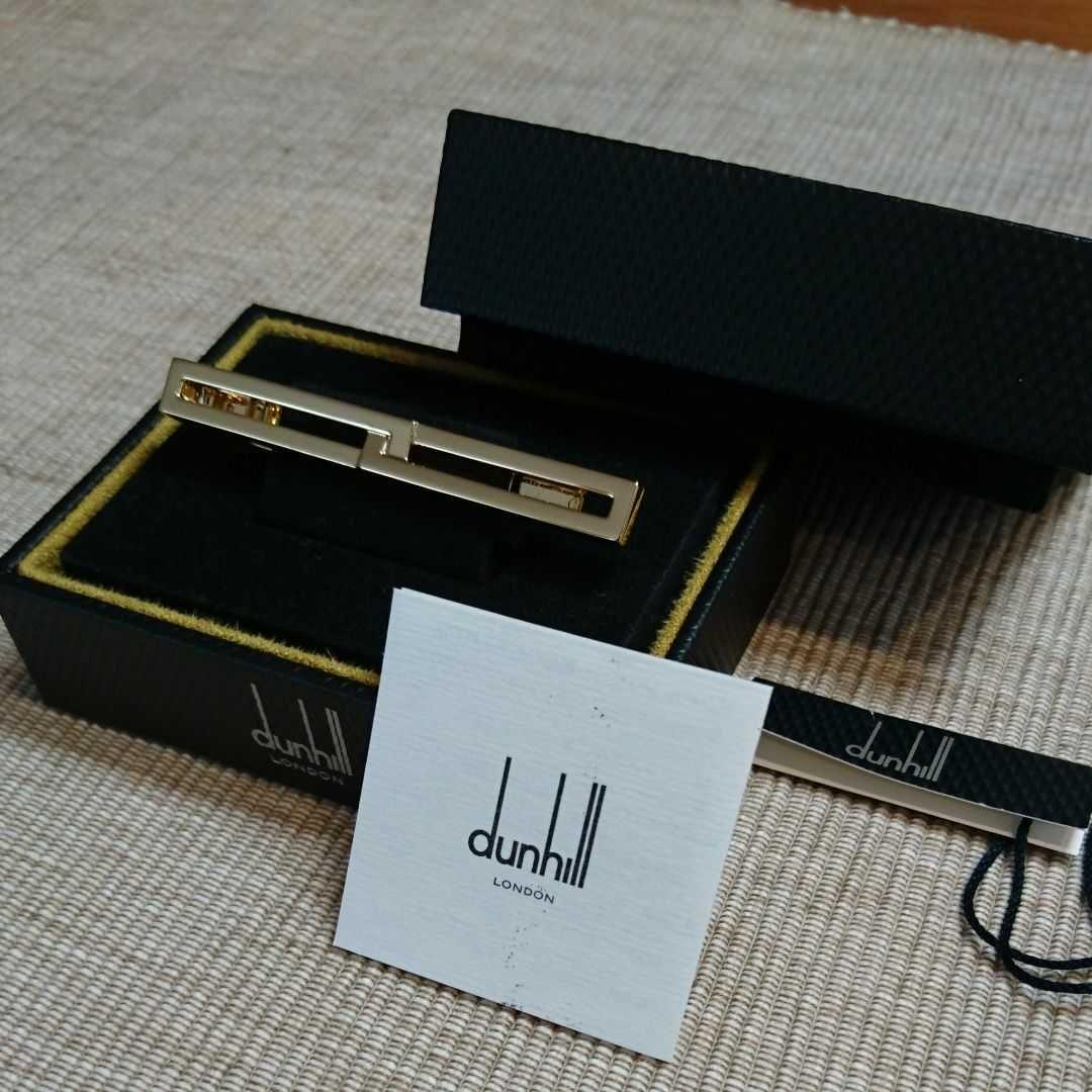 廃盤】dunhill 未使用 ダンヒル エイト ゴールドカラー タイバー 箱付き