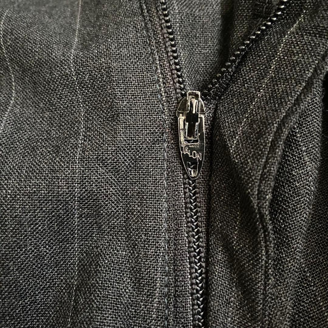 80s ストライプワイドスラックス TALON グレー