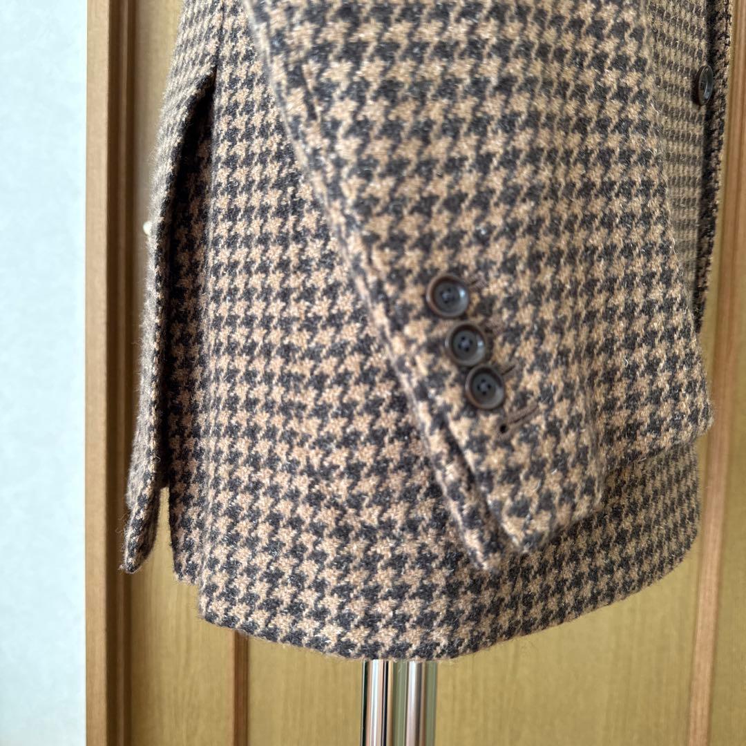 テーラードジャケット ブラウン チェック柄