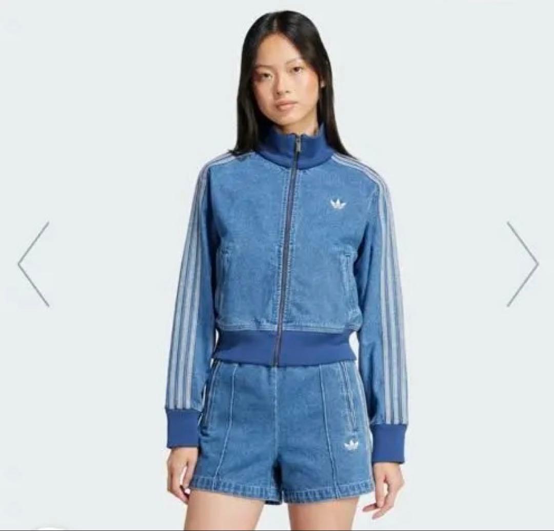 adidas 2XLトラックトップジャケット　ファイヤーバード　デニム