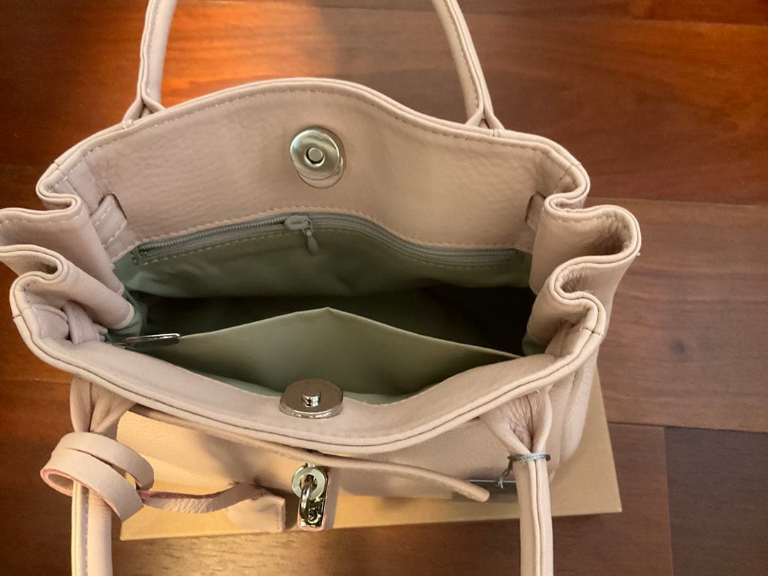 (新品未使用品)HAMANO(ハマノ)レザーハンドバッグ/ピンク/牛革