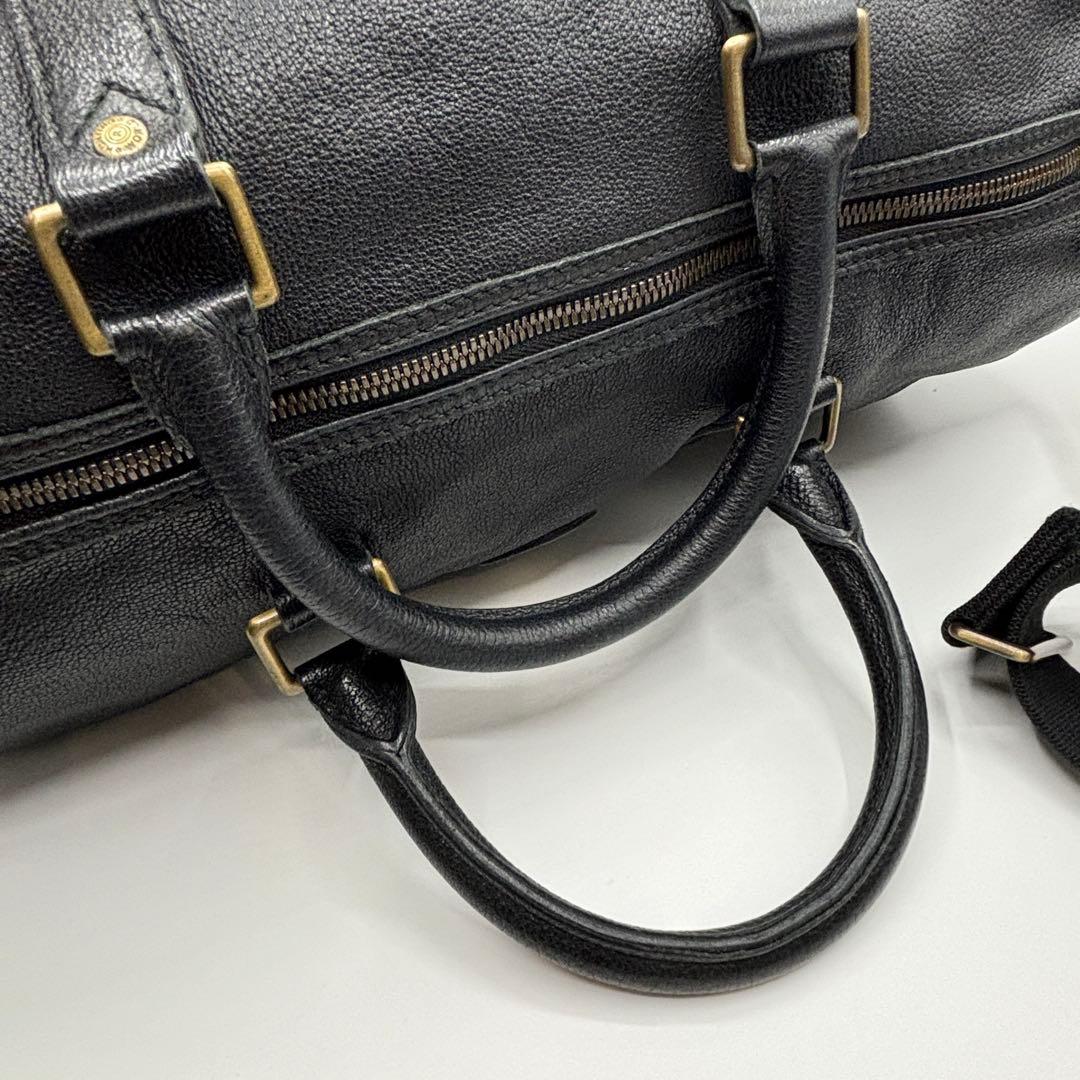 【美品/希少】ハンティングワールド　ボストンバッグ　2way ブラック　本革