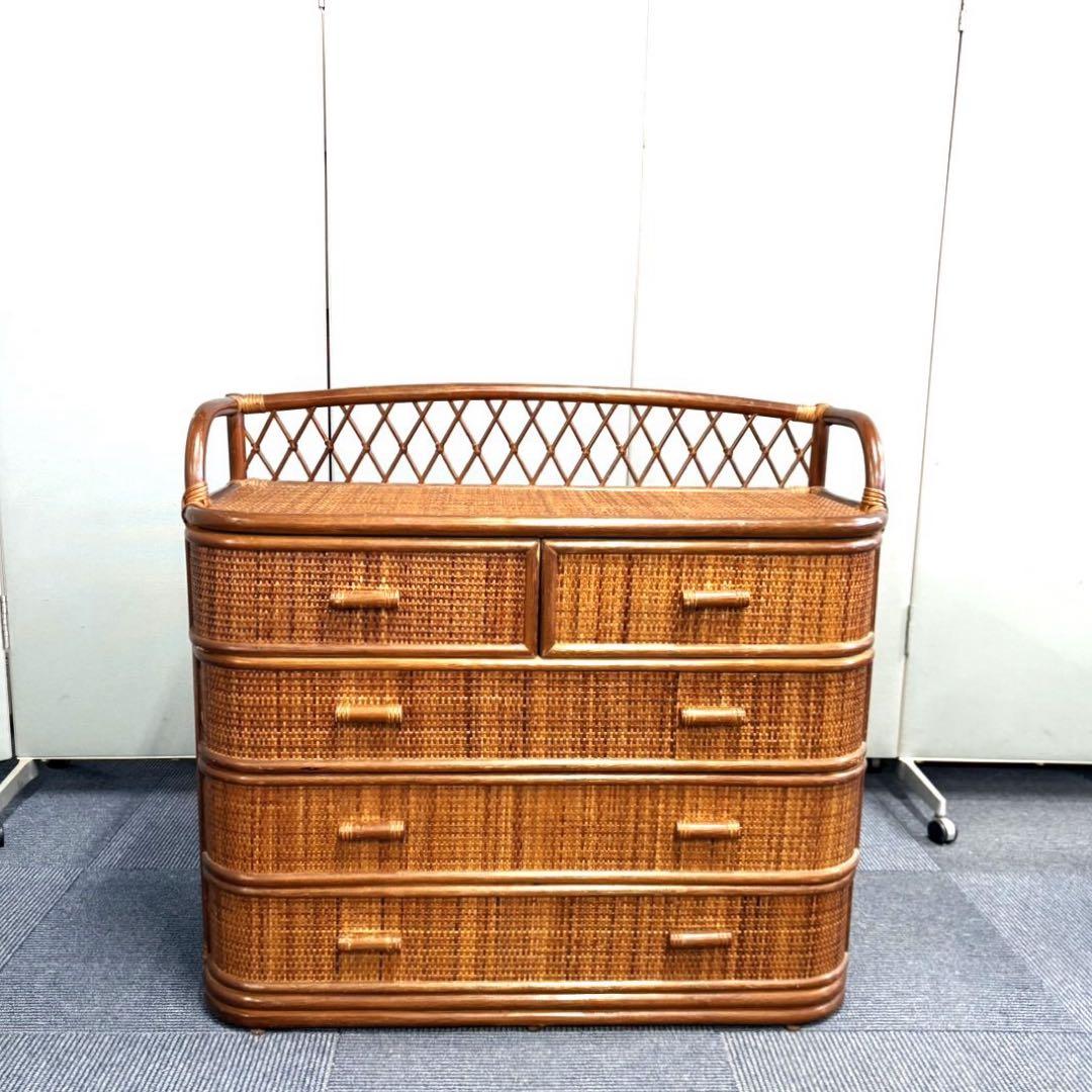 籐 ラタン ワイドタイプ チェスト タンス インテリア 三重県まで発送