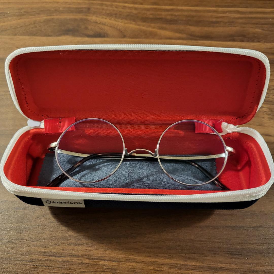 アミパリ 伊達メガネ ラウンド アイケアレンズ ルティーナ ブルーライトカット